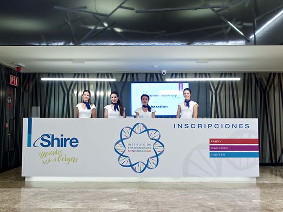 Zona de inscripciones del evento Shire, producido por Tangram