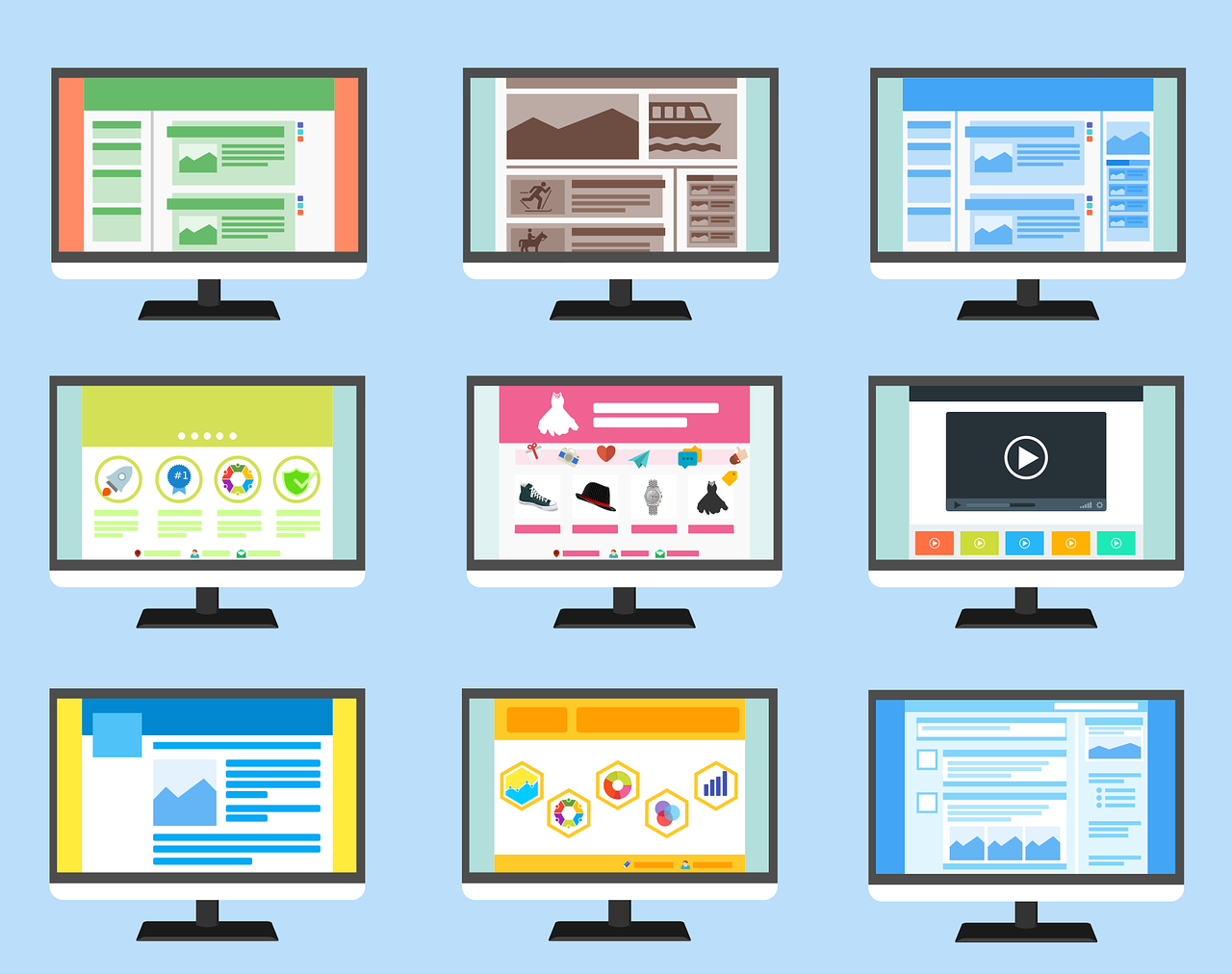 Distintos tipos de webs para distintos tipos de negocio